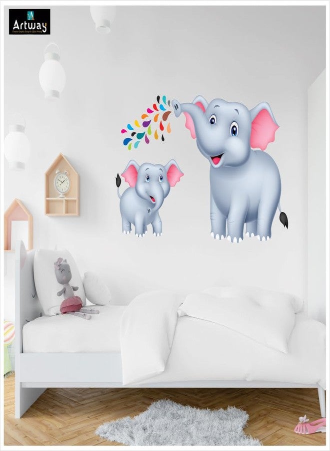 آرت واي ملصق حائط ثلاثي الأبعاد على شكل فيل من Artway Home Decor لغرفة معيشة الأطفال (فينيل، متعدد الألوان، 62 × 45 سم)... - Image 5